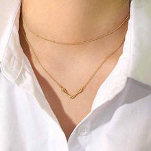 V Shape 925 Sterling Silver Necklace with Adjustable Chain