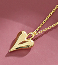 Girl Irregular Heart 925 Sterling Silver Necklace