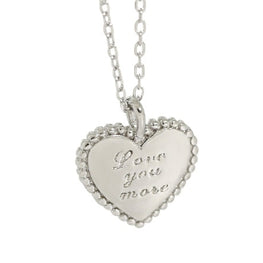 Love Your More Letters Heart Necklace in 925 Sterling Silver