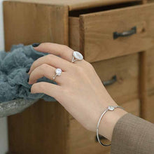 Adjustable 925 Sterling Silver Round Tag Bangle