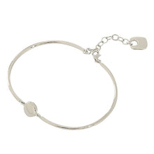 Adjustable 925 Sterling Silver Round Tag Bangle