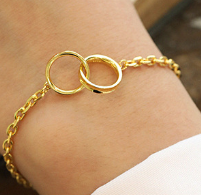 Party Double Circles 925 Sterling Silver Chain Bracelet