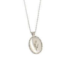 Shell Oval Tulips 925 Sterling Silver Necklace
