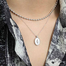 Shell Oval Tulips 925 Sterling Silver Necklace