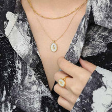 Shell Oval Tulips 925 Sterling Silver Necklace