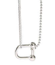 U Shape 925 Sterling Silver Necklace with Adjustable Chain