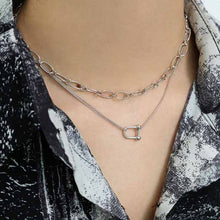 U Shape 925 Sterling Silver Necklace with Adjustable Chain