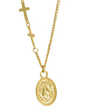 Gift Oval Tag Cross Chain 925 Sterling Silver Necklace