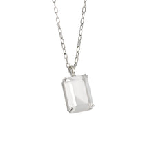 Geometric Square Golden Sandstone & White Crystal Necklace