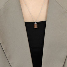 Geometric Square Golden Sandstone & White Crystal Necklace