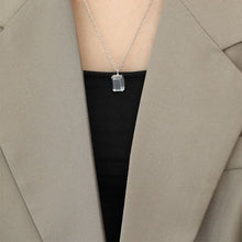 Geometric Square Golden Sandstone & White Crystal Necklace