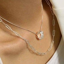 Simple Hollow Geometry Chain Necklace - 925 Sterling Silver