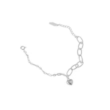 Irregular Hollow Heart Chain Bracelet in 925 Sterling Silver