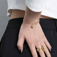 Irregular Hollow Heart Chain Bracelet in 925 Sterling Silver