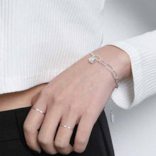 Irregular Hollow Heart Chain Bracelet in 925 Sterling Silver