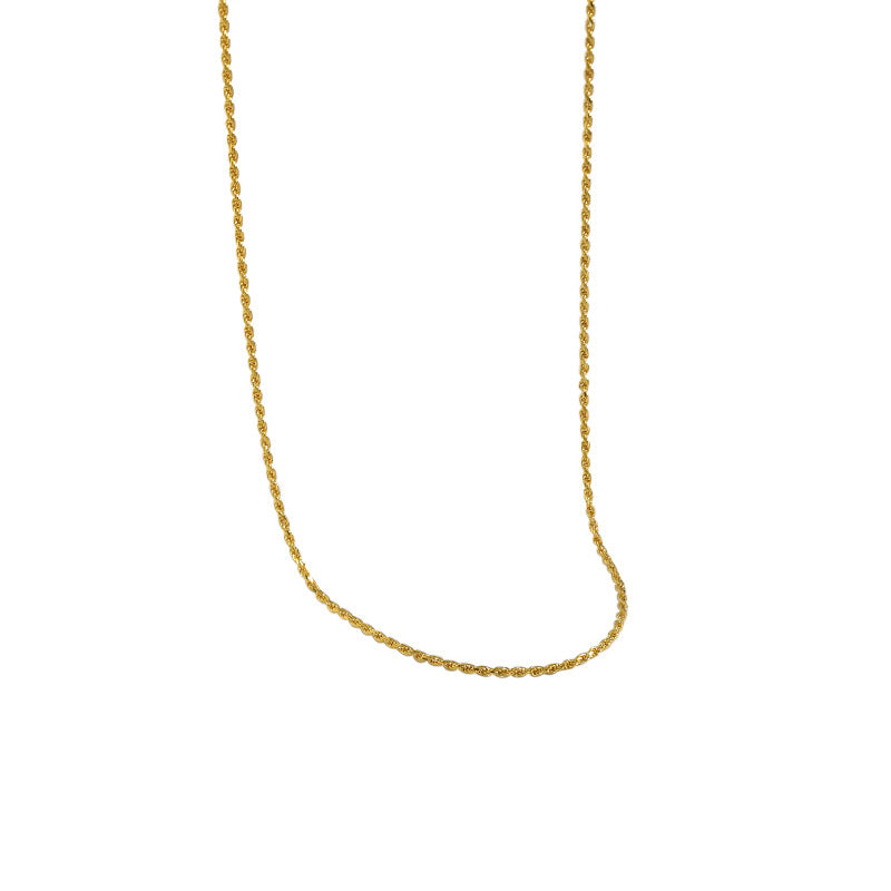 Minimalist Twisted Chain 925 Sterling Silver Necklace