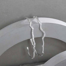 Minimalist Irregular 925 Sterling Silver Open Bangle