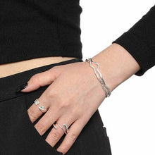 Minimalist Irregular 925 Sterling Silver Open Bangle
