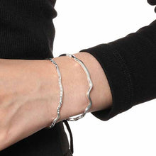 Minimalist Irregular 925 Sterling Silver Open Bangle