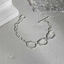 Irregular Casual Hollow Chain 925 Sterling Silver Bracelet