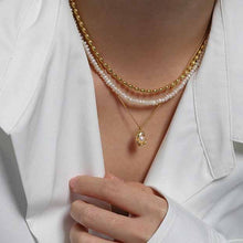 Elegant Oval Shell Pearl Necklace in 925 Sterling Silver