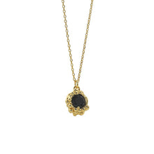 Lady Black CZ Bubble Flower Necklace in 925 Sterling Silver