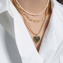 Irregular Black Epoxy Heart Necklace in 925 Sterling Silver