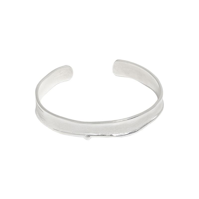 Classic Irregular Open Bangle in 925 Sterling Silver