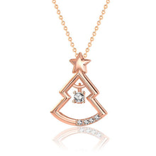 Hollow Christmas Tree Necklace in 925 Sterling Silver with CZ