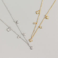 Women’s 925 Sterling Silver CZ Stars Necklace