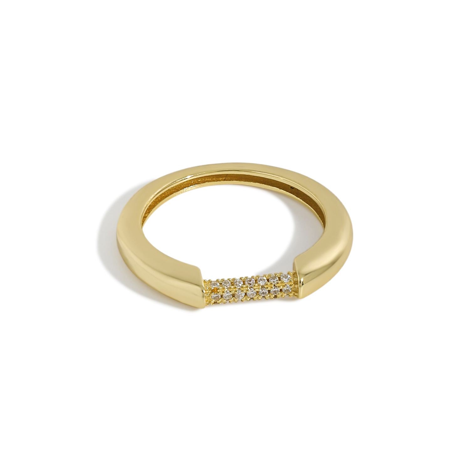 Minimalist 925 Sterling Silver CZ Micro Setting Ring