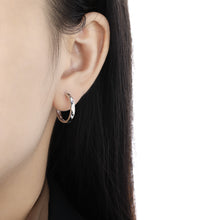 Office Casual Rhombus Carved 925 Sterling Silver Hoop Earrings