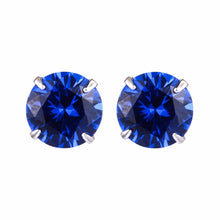 Elegant CZ White 925 Sterling Silver Round Stud Earrings