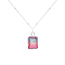 Geometry Fading Color CZ 925 Sterling Silver Necklace