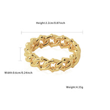 Hollow Curb Chain 925 Sterling Silver & Yellow Gold Ring