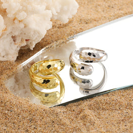 Women's Adjustable 925 Sterling Silver Mirror Painted Cross Ring
