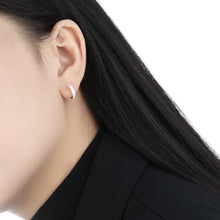 Simple Frosted 925 Sterling Silver Hoop Earring (Single)