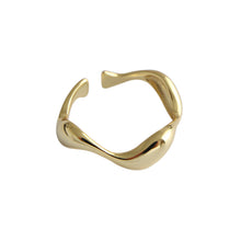 Minimalist Stacked Silver Ring - S925 Irregular Wavy Design