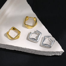 Minimalist Irregular Geometry 925 Sterling Silver Hoop Earrings