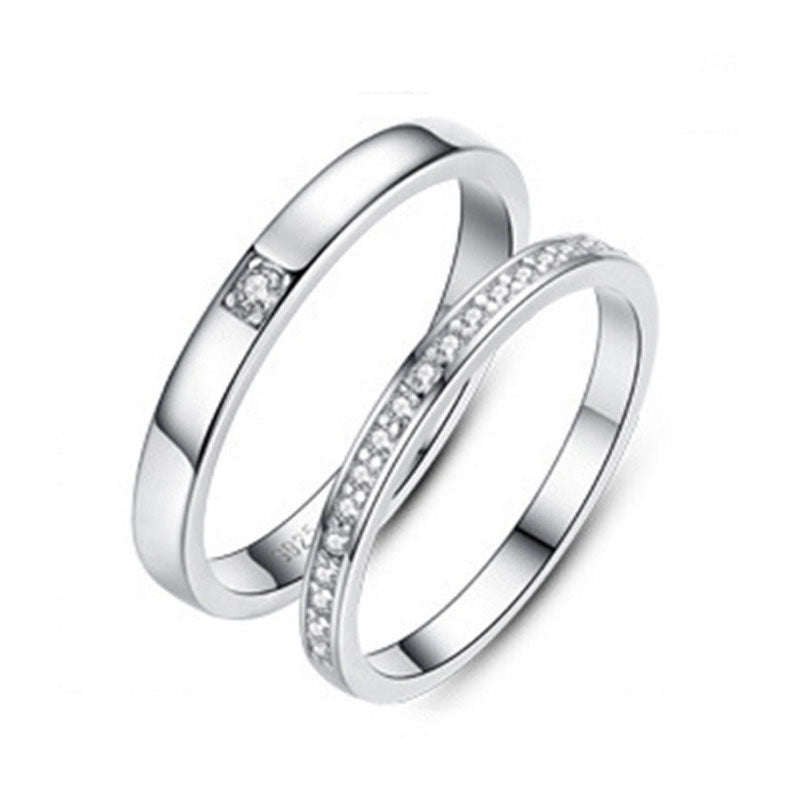 Minimalist CZ Lines 925 Sterling Silver Adjustable Ring