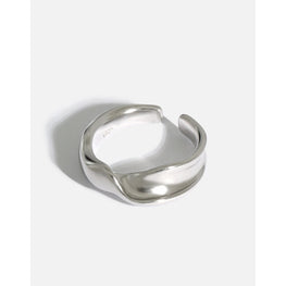 Adjustable Twisted Wide 925 Sterling Silver Ring