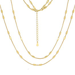 Octagonal Cylinder Double Layer 925 Sterling Silver Necklace
