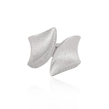 Adjustable 925 Sterling Silver Irregular CZ Border Ring