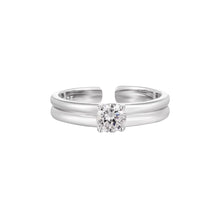 Double Layer Adjustable 925 Sterling Silver Cubic Zirconia Ring