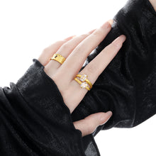 Geometry Double Layer Baguette CZ Adjustable Ring