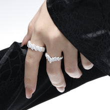 Adjustable 925 Sterling Silver Irregular Leaves Ring