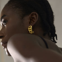 Trendy 999 Pure Silver Hollow Curb Chain Chunky Earrings