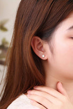 Elegant CZ White 925 Sterling Silver Round Stud Earrings