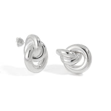 Sterling Silver Three Circles Knots Cross Stud Earrings