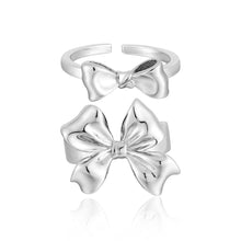 Adjustable 925 Sterling Silver Bow-Knot Ring for Girls